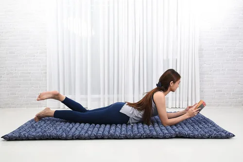 Vista 541 de Leewadee colchón tailandés enrollable para cama de invitados, tapete de yoga, para masaje tailandés, ecológico, orgánico y natural.