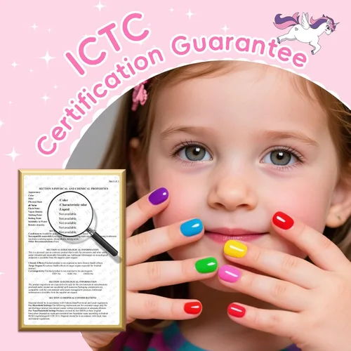 Vista 2 de Juego de Esmalte de Uñas de Secado Rápido para Niños, Esmalte de Uñas No Tóxico para Niños Pequeños, Esmalte para Uñas de las Manos Despegable a