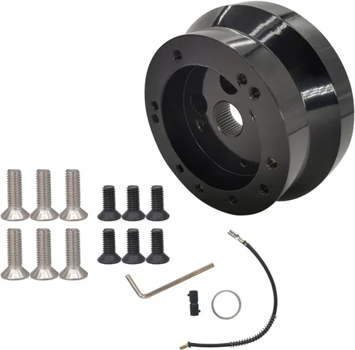 Adaptador de cubo de volante de 5/6 orificios compatible con camioneta GMC Chevy Pontiac (negro)