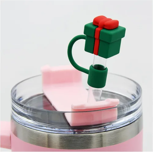 Vista 6 de Tapa con Pajita para Vaso Stanley, Tapa Superior Compatible para Vaso Térmico de 30 y 40 Oz con Asa, 10mm 0.4in Cubiertas de Pajita a Prueba de 2