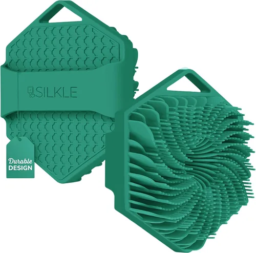 Vista 13 de SILKLE Exfoliante corporal de silicona, exfoliante suave para cuerpo y baño, cepillo de ducha de silicona y alternativa a lufa, cepillo corporal