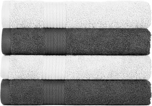 Vista 29 de Ample Decor Paquete de 4 toallas de mano de 600 GSM, 100% algodón, certificadas Oeko Tex, supersuaves, altamente absorbentes, de secado rápido