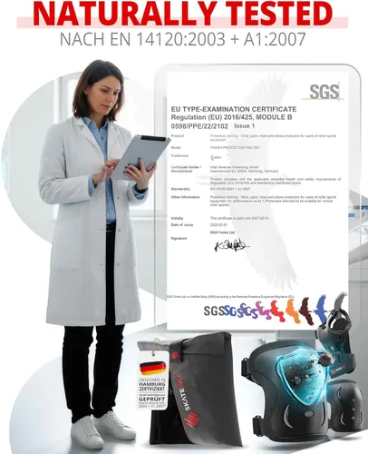 Vista 4 de SKATEWIZ Juego de rodilleras y coderas para niños y adultos con protectores de muñeca para patinaje sobre ruedas [6 piezas] - Equipo de protección