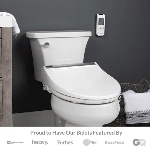 Vista 9 de Bio Bidet BB2000 - Asiento de inodoro inteligente estilo bidé, blanco, redondo, autolimpiante con Hydroflush, calefacción híbrida, control remoto