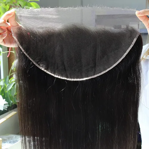 Vista 59 de BEEOS Frontal de Encaje HD de 13 x 4 pulgadas Solamente, cabello humano virgen lacio de color rubio 613, línea de cabello prearrancado de 0.10mm
