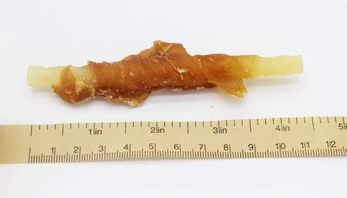 Vista 6 de Golosinas para perros masticables suaves sin cuero crudo envueltos en pollo para entrenamiento de cachorros, bocadillos masticables para perros