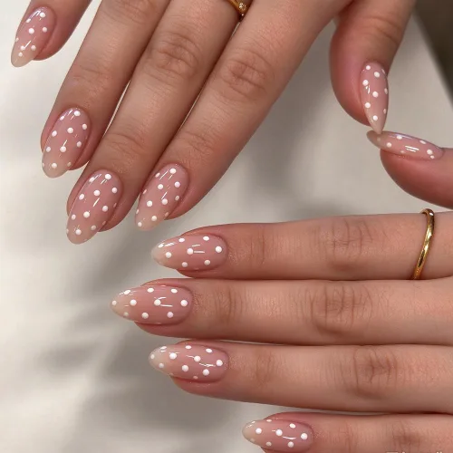 Vista 25 de AzureBeauty Short Almond French Tip Press On Nails, Glazed Donut, 32 Pcs 0-Glazed Donut French Tip