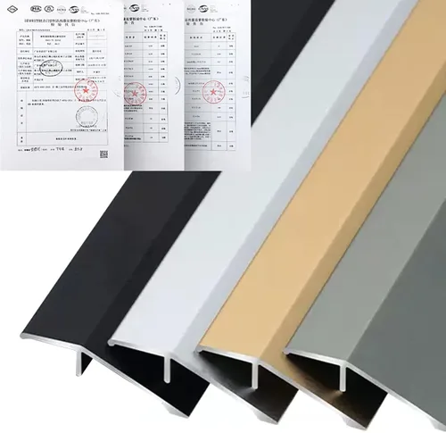 Vista 6 de Tira de transición de piso de puerta a madera, rampas de entrada para escalones de escaleras del hogar, reductor de umbrales de aluminio de 1.4 in