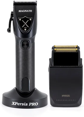 PRO Magnate Quiet DLC Fade Blade Black - Cortadora de pelo inalámbrica para barberos, cortadora de pelo profesional para hombres + afeitadora