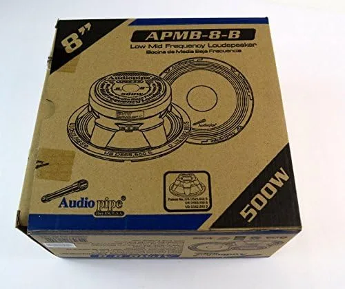 Vista 4 de Audiopipe 2 pares de altavoces de rango completo de 8 "500 W APMB-8-B