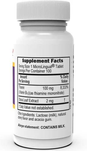 Vista 4 de Superior Source Vitamina B1 (tiamina), 100 mg, tabletas microlingües de disolución rápida debajo de la lengua, 100 unidades, aumento del metabolismo