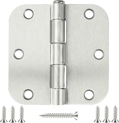 Vista 9 de Bisagra de puerta de 3 1/2 pulgadas, paquete de 12 bisagras redondeadas para puerta, bronce aceitado, bisagras de 3.5 x 3.5 pulgadas para puertas