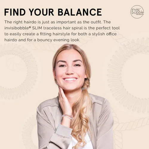 Vista 4 de invisibobble SLIM - Lazos para el cabello en espiral sin rastro, cromo dulce cromado, fuerte agarre elástico, accesorios para el cabello