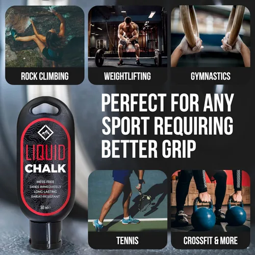 Vista 5 de SURVIVOR Liquid Chalk for Rock Climbing, Weight Lifting, Gymnastics - Liquid Grip for Workout Training - Climbing Chalk & Lifting Chalk for