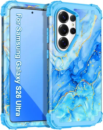 Vista 28 de Casetego Funda para Galaxy A16 5G, que brilla en la oscuridad, tres capas, resistente, a prueba de golpes, protección completa, policarbonato duro