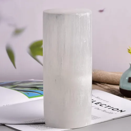 Vista 9 de JIC Gem lámparas de selenita eléctrica natural, rascacielos de cristal de 6 u 8 pulgadas, Blanco