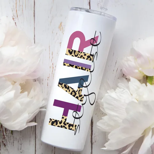 Vista 2 de AVITO Vaso de peluquero personalizado – Vaso delgado de acero inoxidable de 20 onzas – Regalo para estilista