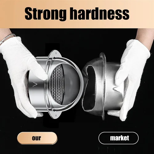 Vista 5 de Cubierta de chimenea de acero inoxidable 304, cubierta de salida de ventilación de pared redonda, tubo de escape de PVC, tapa de lluvia