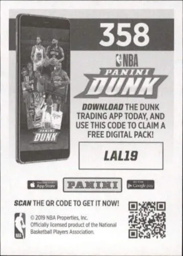 Vista 2 de Calcomanías de Panini NBA 2019-20 Baloncesto #358 Los Angeles Lakers Logo Foil Oficial con licencia 2 X 3 pulgadas