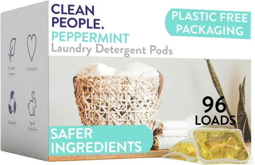 Vista 12 de THE CLEAN PEOPLE Cápsulas de detergente para ropa ultraconcentradas, 192 unidades, sin fragancia, a base de plantas, sin plástico, aptas para tanque