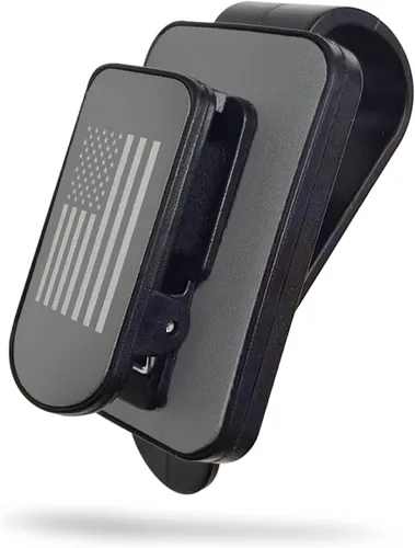 Soporte para lentes de sol para visera de automóvil, clip multifunción para tarjeta de boleto, bandera de metal, modelado de personalidad para Negro