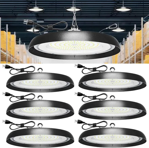 Vista 10 de Paquete de 2 luces LED para garaje, 100 W, iluminación LED deformable de 10000 lm, E26, luz diurna, 6000 K, luces ajustables súper brillantes