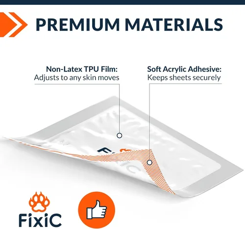 Vista 5 de Fixic Apósito de película transparente impermeable – Juego de 7 piezas, 7 x 7 pulgadas – Apósito transparente impermeable para cubrir heridas