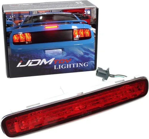 iJDMTOY Reflector cromado de lente roja, luz de freno LED completa compatible con Ford Mustang 2005-2009, alimentado por 16 emisores LED rojos súper