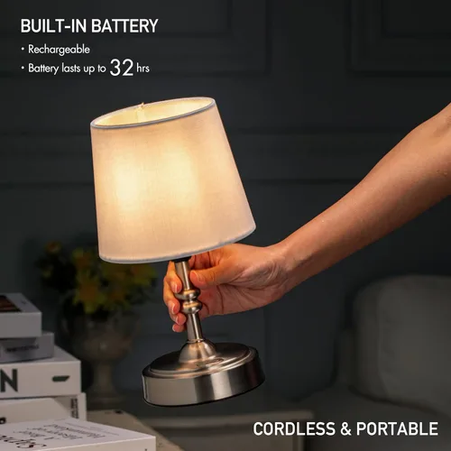 Vista 2 de O’Bright Seraph mini – Lámpara de mesa LED inalámbrica con regulador, batería recargable incorporada, 3 niveles de brillo, lámpara de mesa