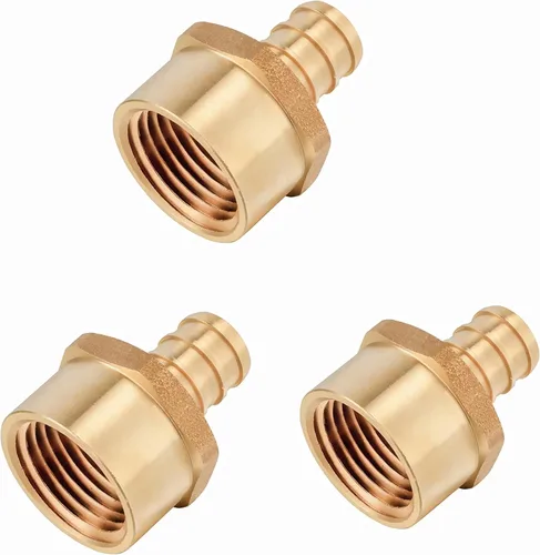 Vista 16 de EFIELD Barb Crimp Pex - Juego de 2 adaptadores de rosca hembra NPT de 3/4 pulgadas x 3/4 pulgadas, accesorios de latón, ASTM F1807 (PEX1807320)