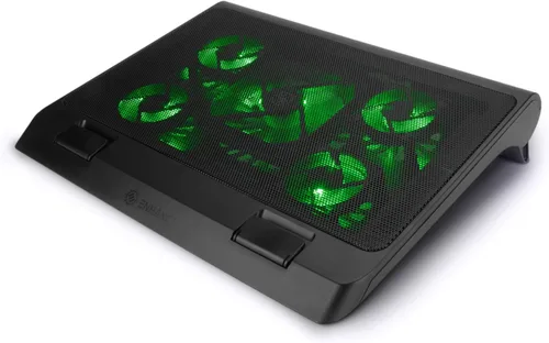 Vista 11 de ENHANCE Soporte de refrigeración para laptop gaming con ventiladores LED refrigerantes, altura ajustable y puerto USB dual para laptops de 17