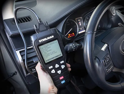 Vista 3 de Steelman Herramienta automotriz de diagnóstico y servicio OBDII Code Scanner and Reset System Tool para aceite, batería, freno de estacionamiento