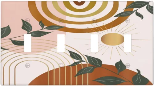 Vista 9 de Cubiertas de Enchufe Dúplex de 1 Gang con Hojas Florales de Eucalipto Azul en Acuarela, Placa Frontal Decorativa para Interruptor de Luz, Placa