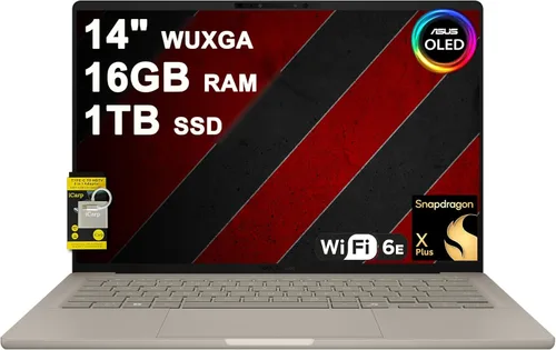 ASUS Zenbook A14 Laptop de 14 pulgadas WUXGA OLED (100% DCI-P3, 600nits HDR) Qualcomm Snapdragon X Plus de 8 núcleos (hasta 45 Tops) 16 GB DDR5 1TB