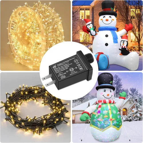 Vista 6 de Adaptador inflable de repuesto para patio, transformador de 1.5 A, enchufe de EE. UU. para Halloween, Navidad, Acción de Gracias, fuente