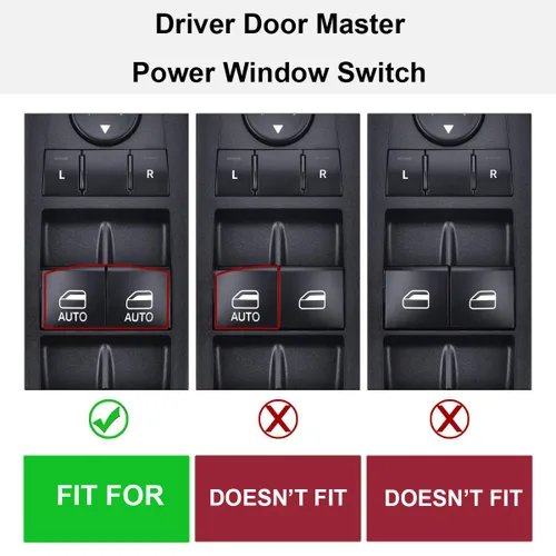 Vista 6 de Interruptor de ventana eléctrica para puerta del conductor compatible con Jeep Grand Cherokee Dodge Durango 2011-2014, repuesto OE # 68086693AC