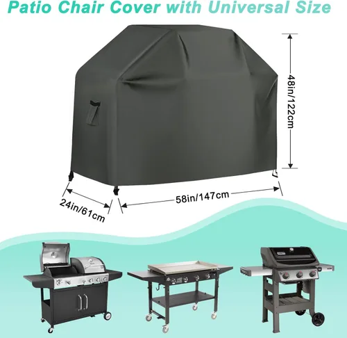 Vista 2 de ABCCANOPY Cubierta de parrilla para horno de barbacoa de gas, cubierta para horno al aire libre, impermeable y resistente al polvo, resistente a