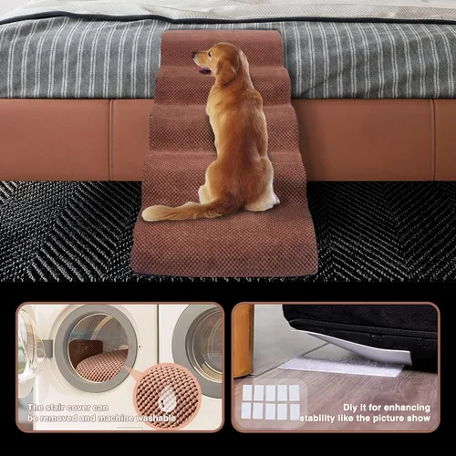 Vista 5 de Rampas/escalones de espuma de alta densidad para perros, escaleras de esponja para mascotas, escalera para cama alta, escalera para perros, rampa