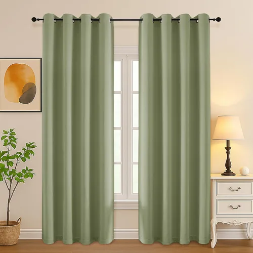 Vista 202 de Simplebrand Juego de 2 paneles de cenefa aguamarina para ventana de cocina de 14 pulgadas de largo, cortinas de oscurecimiento de habitación