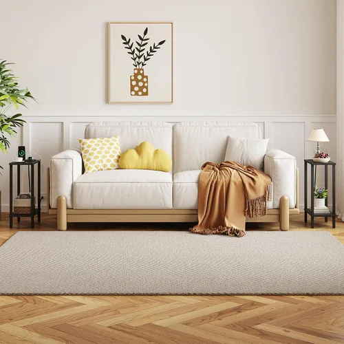 Vista 7 de TUTOTAK - Mesa auxiliar pequeña con estación de carga; mesa lateral estrecha con puertos USB y tomas de corriente; mesa de sofá delgada; mesita