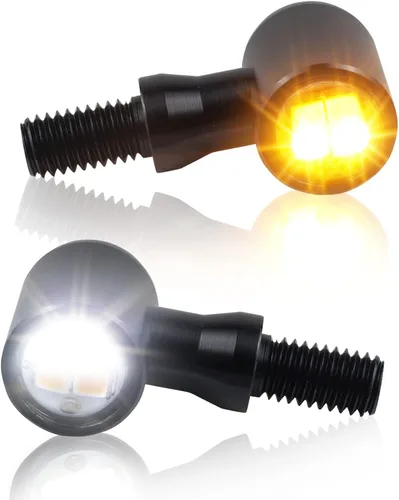 Vista 11 de QUASCO Led Motorcycle Turn Signal Lights Universal Mini Front Blinkers Compatible with Harley Honda Suzuki Triumph Yamaha