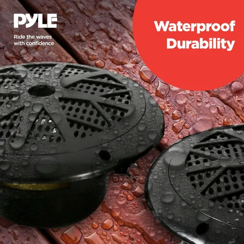 Vista 5 de Pyle Kit de altavoces receptor de unidad marina, estéreo digital LCD integrado con Bluetooth y micrófono con sistema de radio AM FM de 5.25