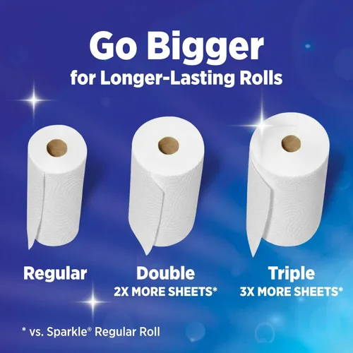 Vista 8 de Sparkle, toallas de papel Pick-A-Size, diseño de impresión espirituosa, 6 rollos dobles (total de 660 hojas) - Toallas fuertes de 2 capas