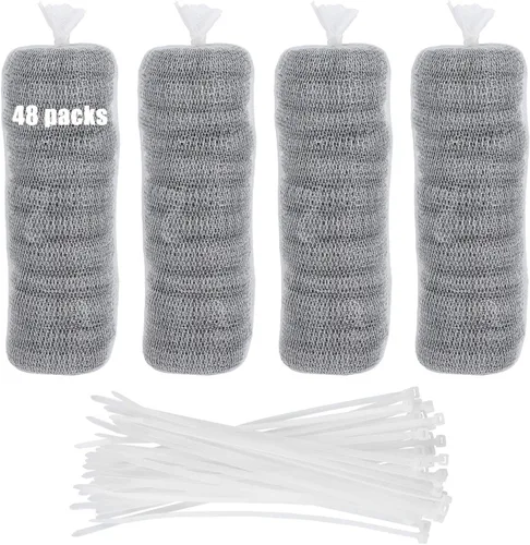 48 trampas de pelusa para lavadora, trampas de pelusa de acero inoxidable, trampas de pelusa de malla para lavandería, filtro de manguera para