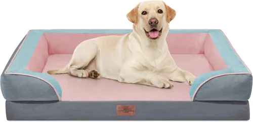 Vista 44 de Comfort Expression - Cama ortopédica para perros medianos de 30x20 pulgadas, cama impermeable de espuma de huevera para mascotas medianas