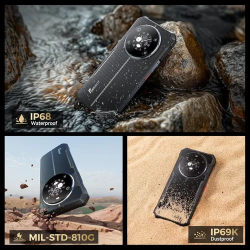 Vista 7 de FOSSIBOT F109S - Teléfono resistente desbloqueado, 24 GB+256 GB/2 TB, batería de 10600 mAh, teléfonos celulares resistentes Android 15, teléfono