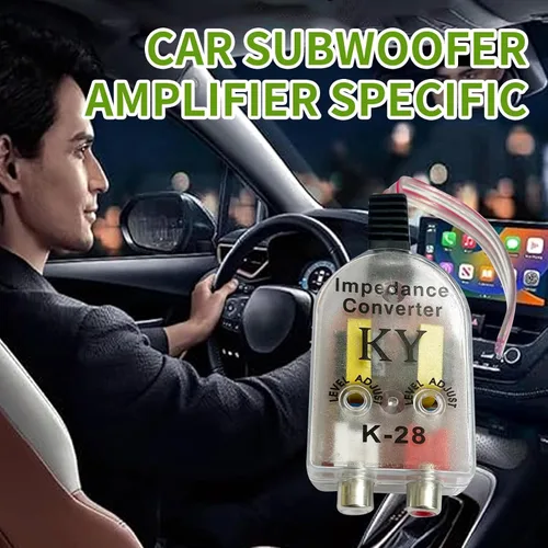 Vista 6 de Reemplazo del convertidor de salida de audio RCA para automóvil, amplificador de subwoofer convertidor de audio modificado, adaptador de señal