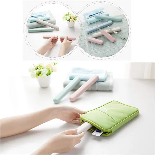 Vista 7 de Paquete de 4 fundas para cepillos de dientes de viaje, soporte portátil para cepillos de dientes transpirable para viajes/campamentos/escuela/hogar