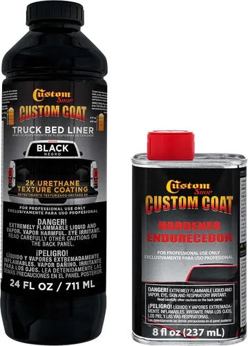 Custom - Kit de revestimiento de uretano negro de 0.875 galones con pistola de aerosol con regulador