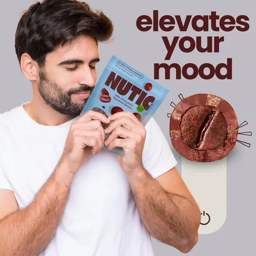 Vista 5 de Nutic Granos de café gourmet cubiertos de chocolate con leche, 1 libra, granos de café tostados cubiertos de chocolate con leche, a granel